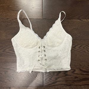 BNWT White Corset Lace Up Top